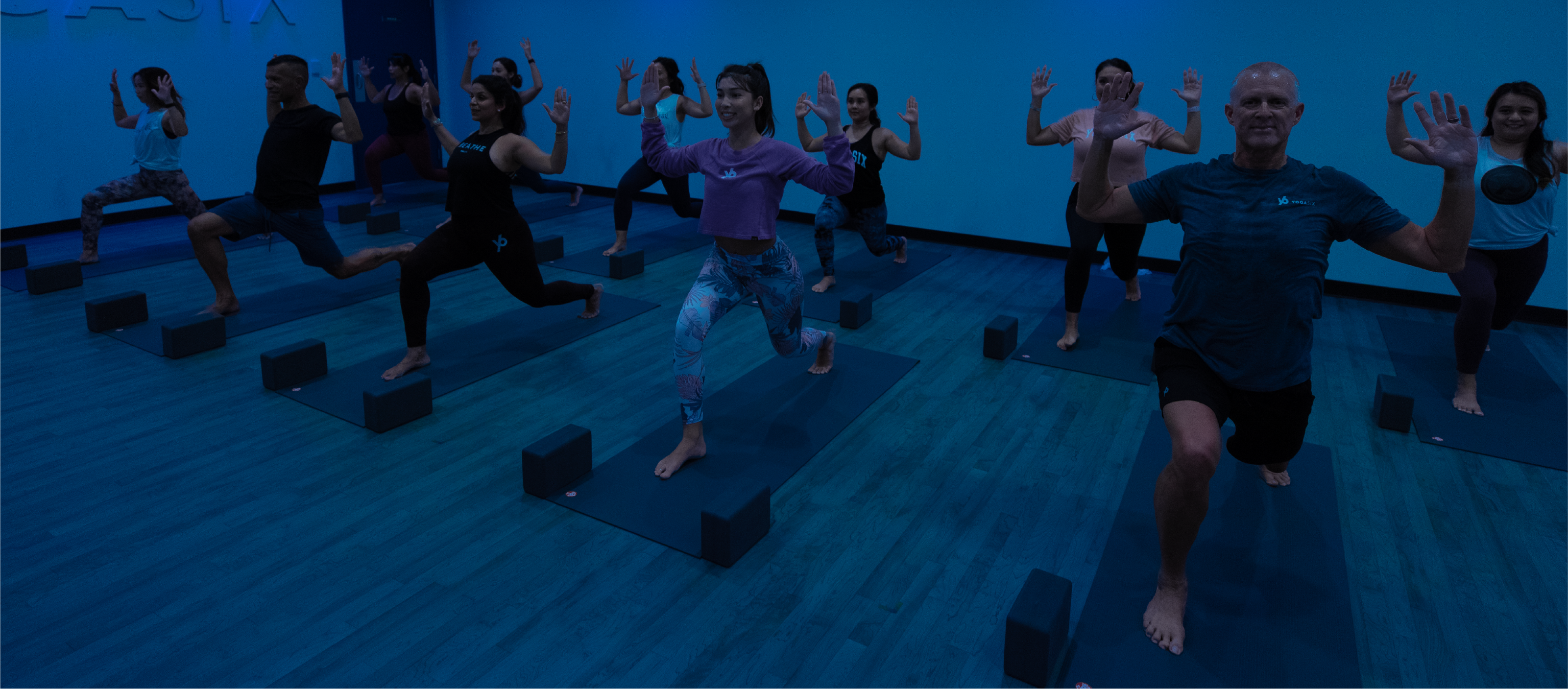 People in yoga class