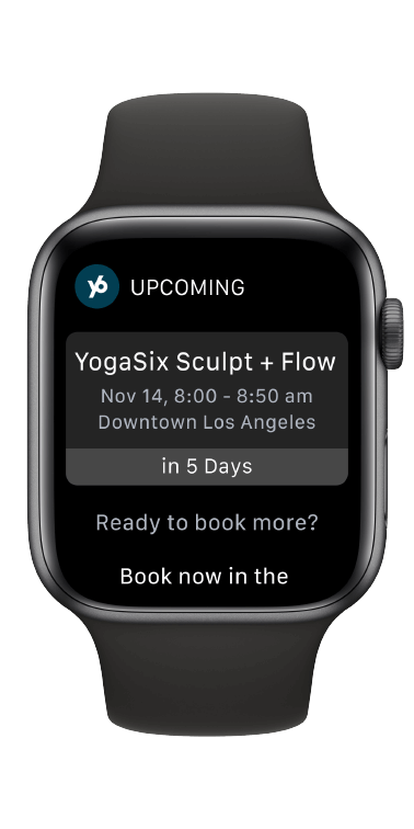 YogaSix watch app browse schedules