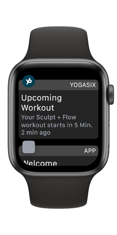 YogaSix watch app push notifications